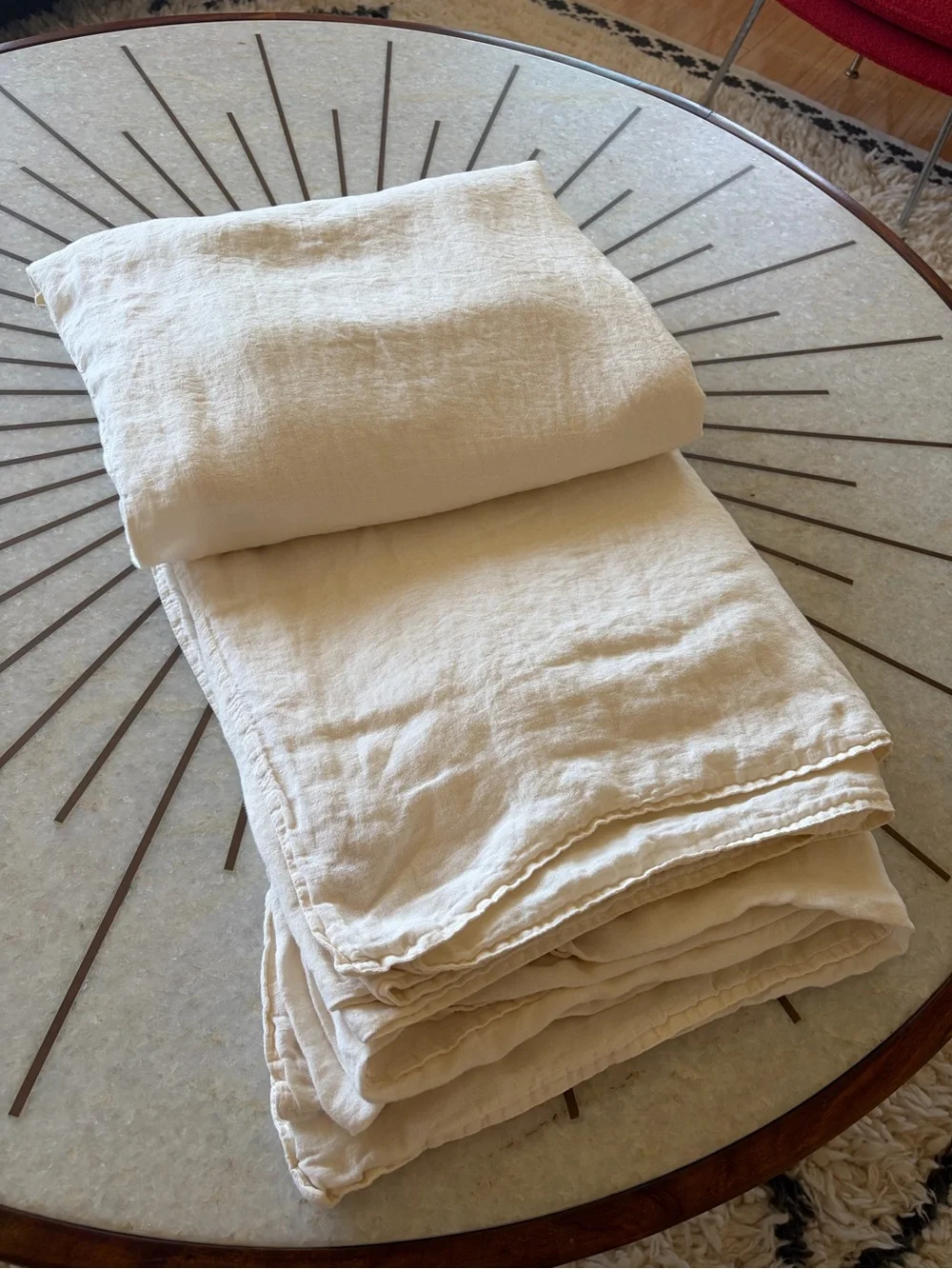 Washed European Linen Duvet Cover - Cream